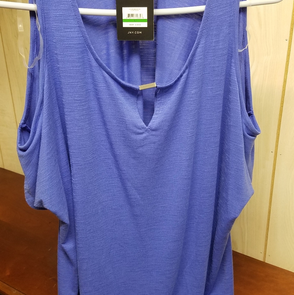 Blue cold shoulder top